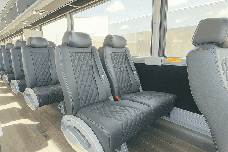 interior of Hayward Coach Bus Service charter bus