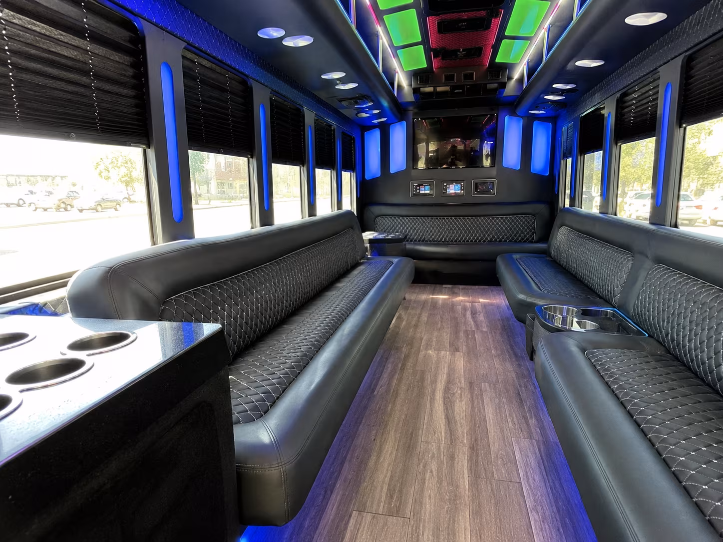 hayward 15 passenger party bus inside